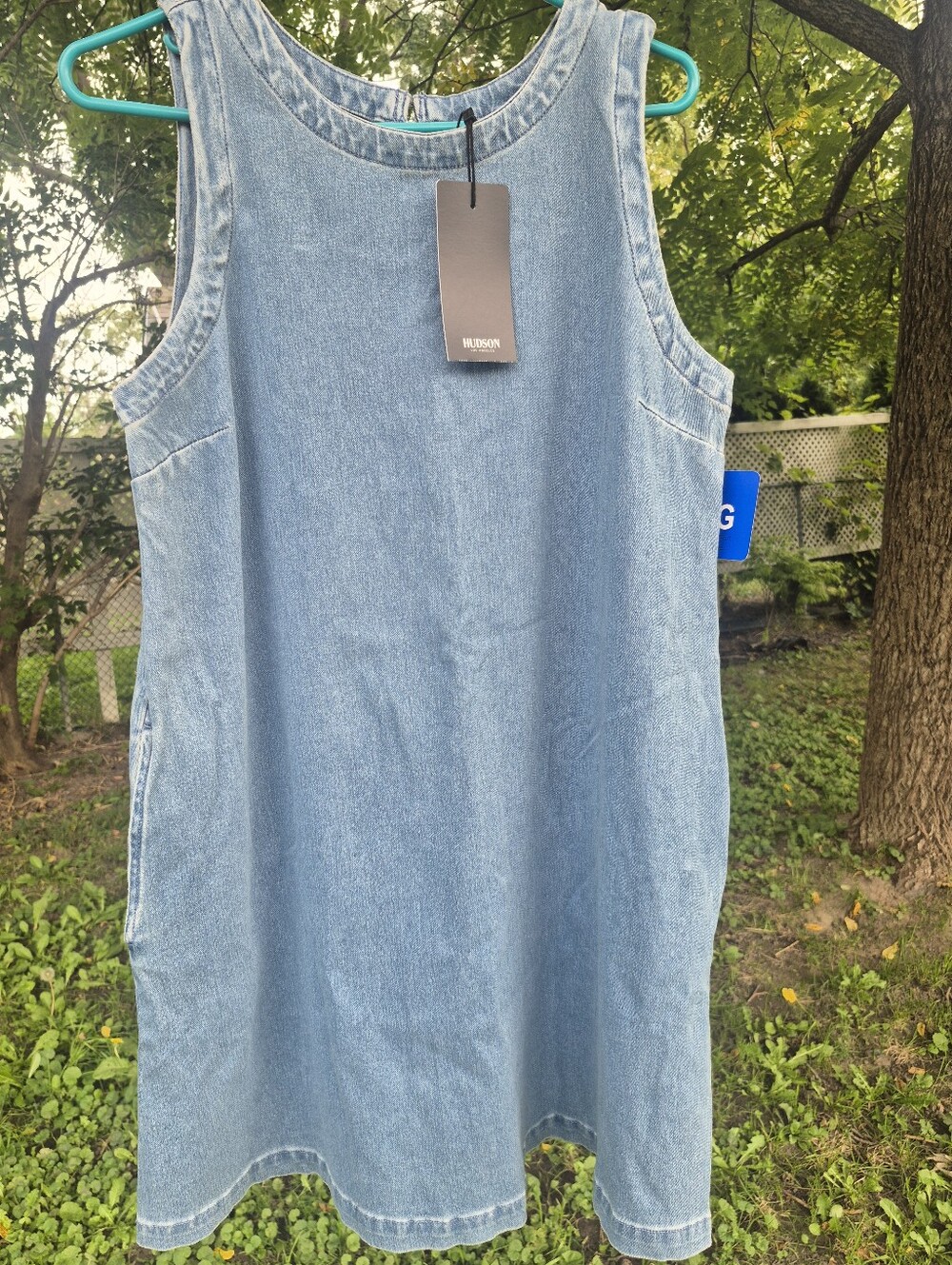 Hudson Jeans Light Blue Denim Midi Dress